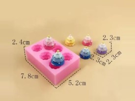 Molde silicona 6 mini arbolitos de Navidad 